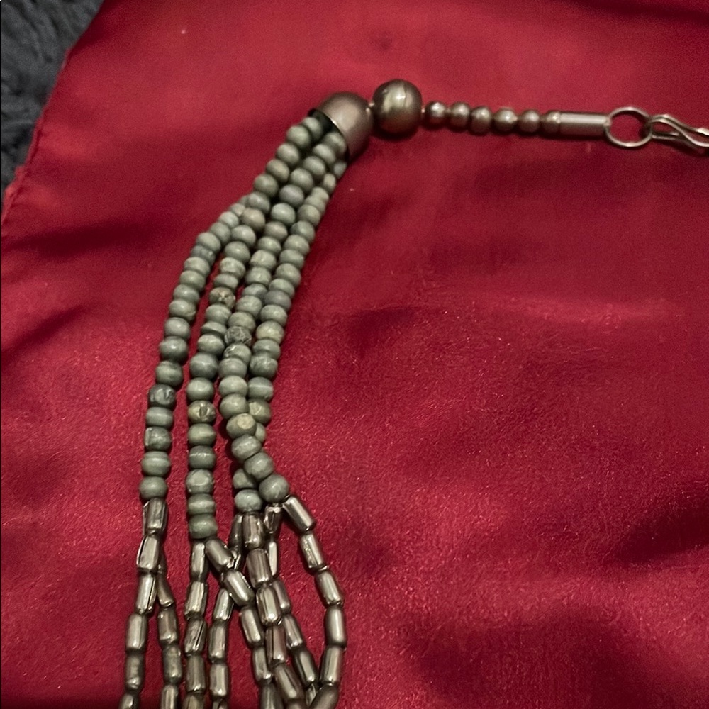 Vintage Sage Green Multi-Strand Necklace - Picture 5 of 7
